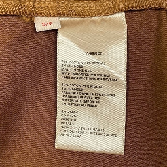 Nwt | L’AGENCE High-Rise Rosalie Pedal Pushers Size Small - Picture 5 of 10